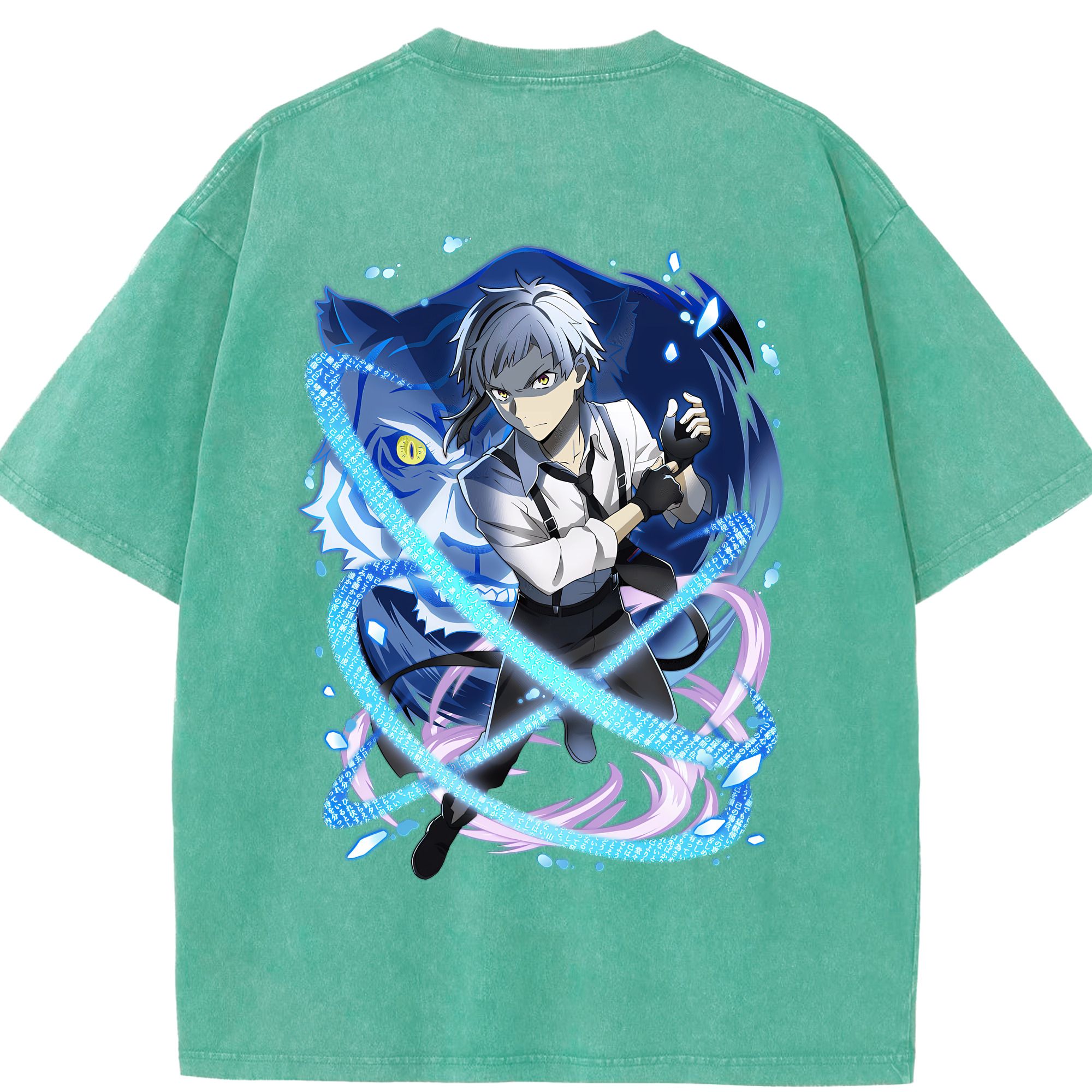 （画像用） 文豪ストレイドッグス Bungo Stray Dogs 綿100% ヴィンテージ風 半袖Tシャツ（背面プリント）